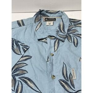 Columbia XCO Button Down Shirt Mens 2XL XXL Blue Floral Hawaiian